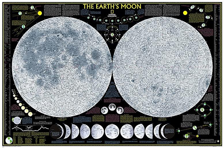 National Geographic: Earth's Moon Wall Map (42.5 X 28.5 Inches)
