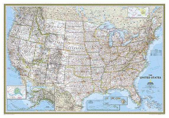 National Geographic: United States Classic Wall Map (43.5 X 30.5 Inches)