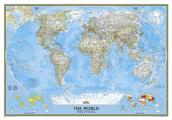 National Geographic: World Classic Wall Map - Laminated (43.5 X 30.5 Inches)