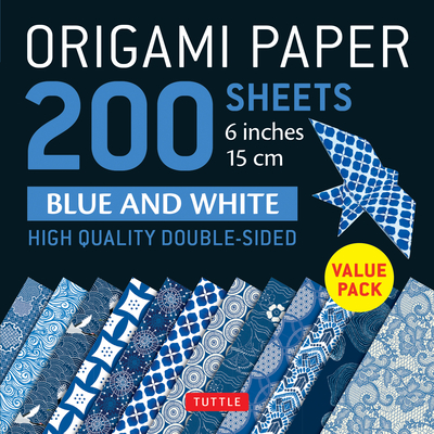 Origami Paper 200 Sheets Blue and White Patterns 6 (15 CM): High-Quality Double Sided Origami Sheets Printed with 12 Different Designs (Instructions f
