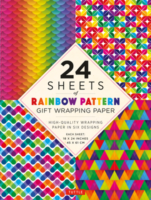 24 Sheets of Rainbow Patterns Gift Wrapping Paper: High-Quality 18 X 24 (45 X 61 CM) Wrapping Paper