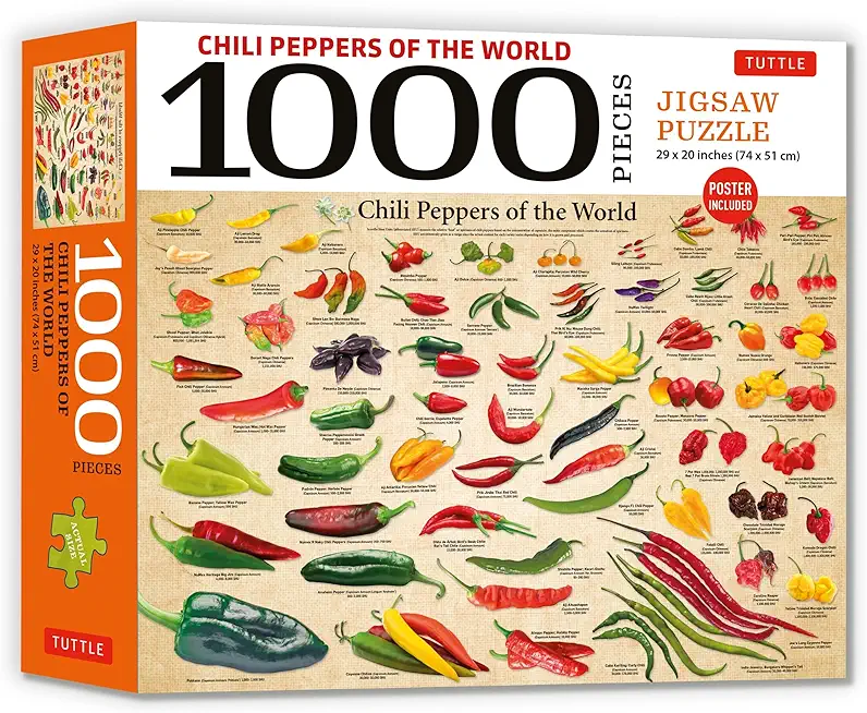 Chili Peppers of the World - 1000 Piece Jigsaw Puzzle: For Adults and Families - Finished Puzzle Size 29 X 20 Inch (74 X 51 CM); A3 Sized Poster