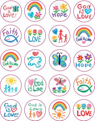 Faith Shape Stickers: Kid-Drawn