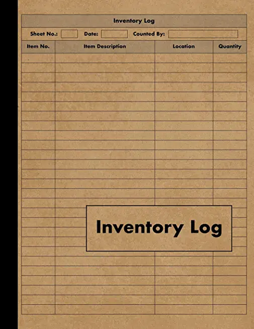 Inventory Log: Large Inventory Log Book - 120 Pages for Business and Home - Perfect Bound
