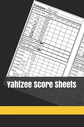 Yahtzee Score Sheets: Yahtzee Score Record - Yahtzee Score Pads - Yahtzee Game Record Score Keeper Book - Record dice thrown - Yahtzee Score