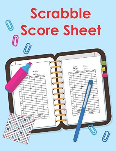 Scrabble Score Sheet: 100 Pages Scrabble Game Word Building For 2 Players Scrabble Books For Adults, Dictionary, Puzzles Games, Scrabble Sco