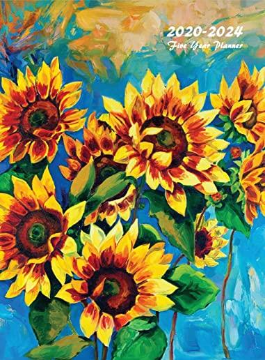 2020-2024 Five Year Planner: Five Year Monthly Planner 8.5 x 11 with Flower Coloring Pages (Sunflowers Hardcover)