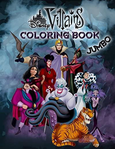Disney Villains Coloring Book: Disney Villains Jumbo Coloring Book For Kids Ages 3-8