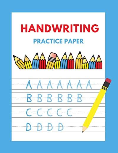 Handwriting Practice Paper: Kindergarten Writing Paper with Wide Dashed Lines