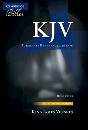 KJV Turquoise Reference Bible, Black Calf Split Leather, Red-Letter Text, Kj674: Xr