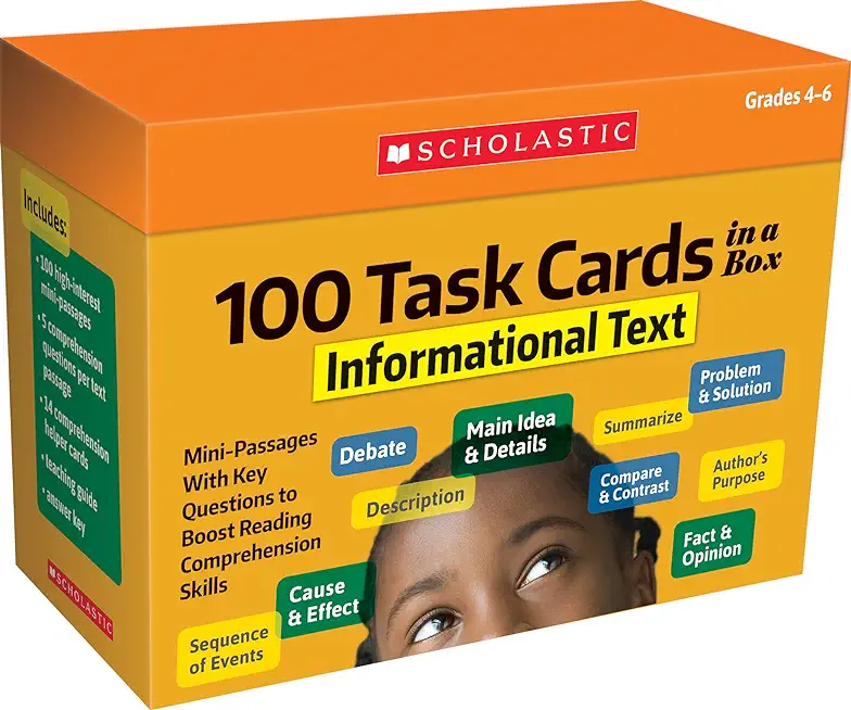 100 Task Cards in a Box: Informational Text: Mini-Passages with Key Questions to Boost Reading Comprehension Skills