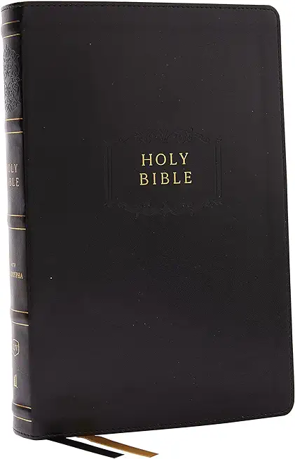 KJV Holy Bible with Apocrypha and 73,000 Center-Column Cross References, Black Leathersoft, Red Letter, Comfort Print: King James Version