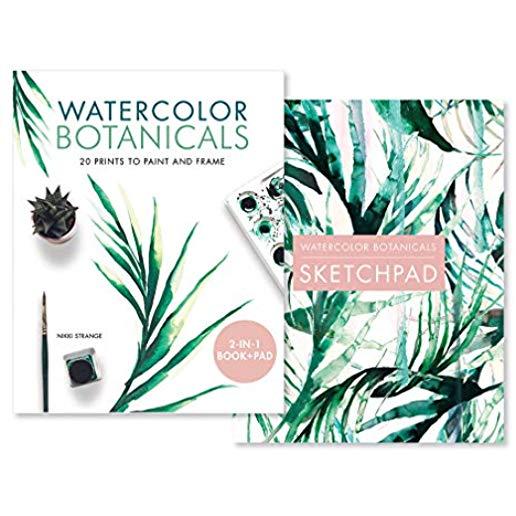 Watercolor Botanicals (2 Books in 1): 20 Prints to Paint and Frame