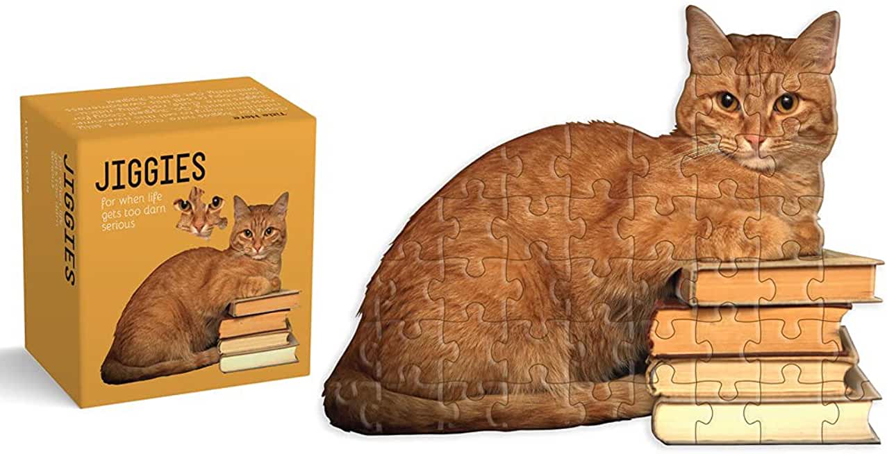 Cat Reader Jiggie: Die-Cut 81-Piece Jigsaw Puzzle
