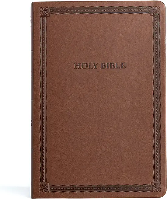 CSB Large Print Thinline Bible, Brown Leathertouch, Value Edition