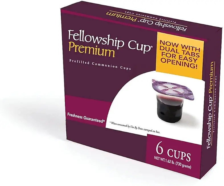 Fellowship Cup(r) Premium - Prefilled Communion Cups (6 Count): Includes Juice and Wafer with Dual Tabs for Easy Opening
