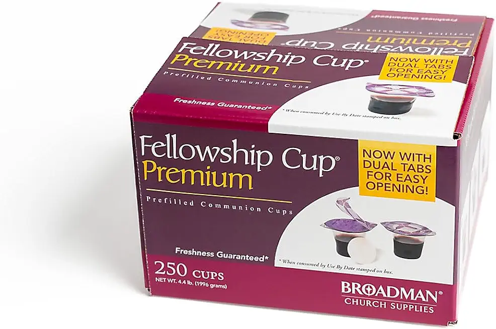 Fellowship Cup(r) Premium - Prefilled Communion Cups (250 Count): Includes Juice and Wafer with Dual Tabs for Easy Opening