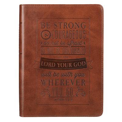 Be Strong & Courageous Brown Flexcover Journal - Joshua 1: 9