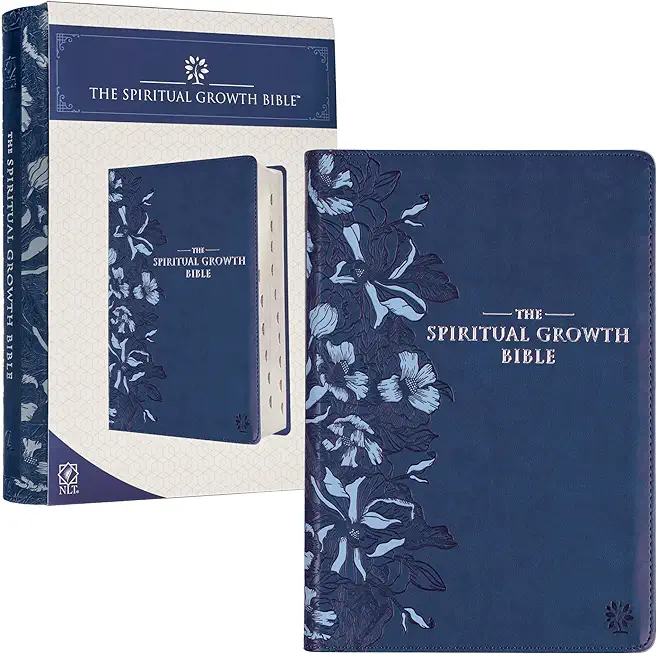 The Spiritual Growth Bible, Study Bible, NLT - New Living Translation Holy Bible, Faux Leather, Navy