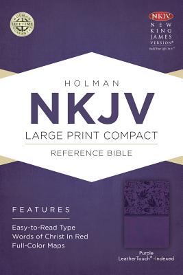 NKJV Large Print Compact Reference Bible, Purple Leathertouch, Indexed