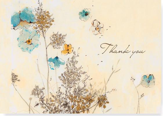 Ty Note Watercolor Flowers