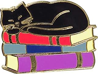 Cat with Books Hard Enamel Pin (Cloisonne Pin)