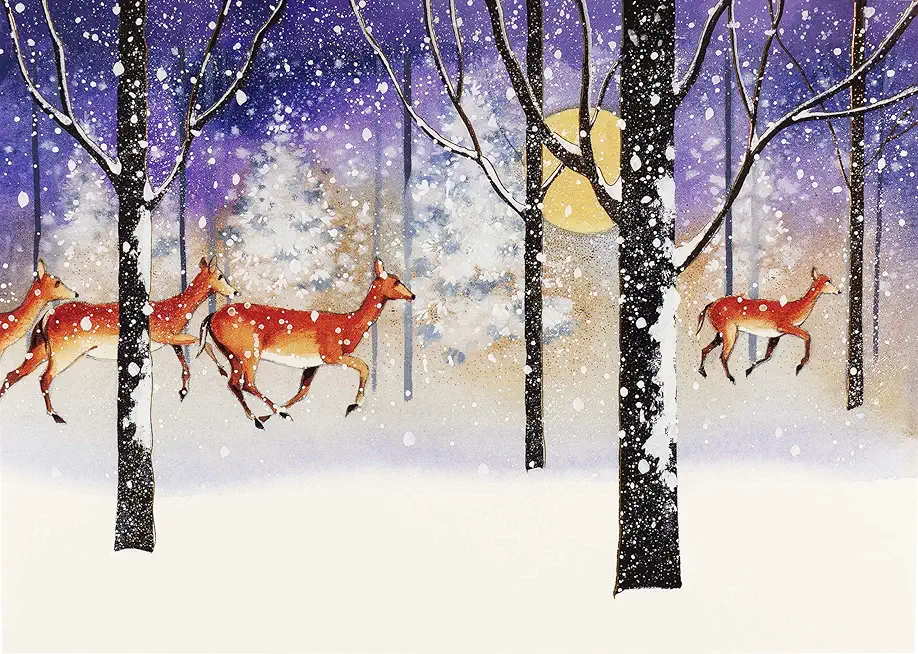 Deer in Snowfall Deluxe Boxed Holiday Cards