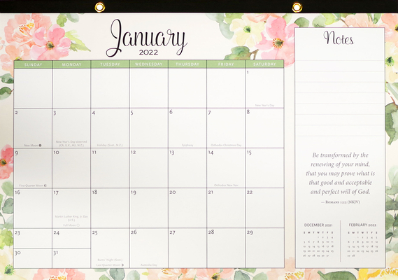 2022 Faith Desk Calendar Pad (12-Month Calendar with Bonus Stickers)