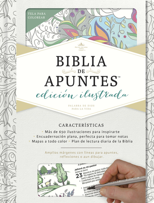 Rvr 1960 Biblia de Apuntes, EdiciÃ³n Ilustrada, Blanco En Tela Para Colorear