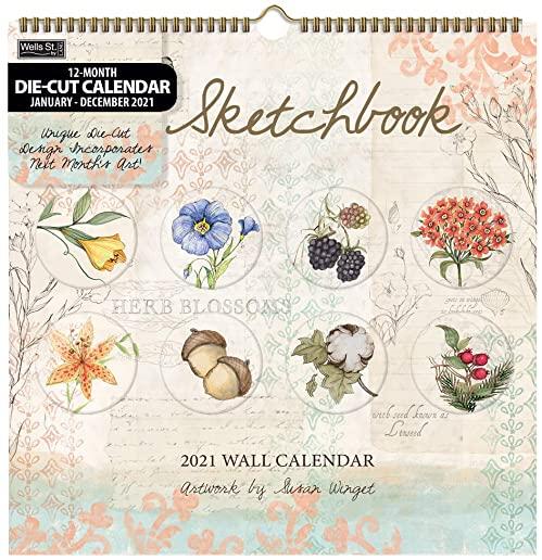 Sketchbook 2021 12x12 Diecut Spiral Calendar