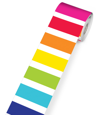 Twinkle Twinkle You're a Star! Vertical Rainbow Stripes Rolled Straight Borders