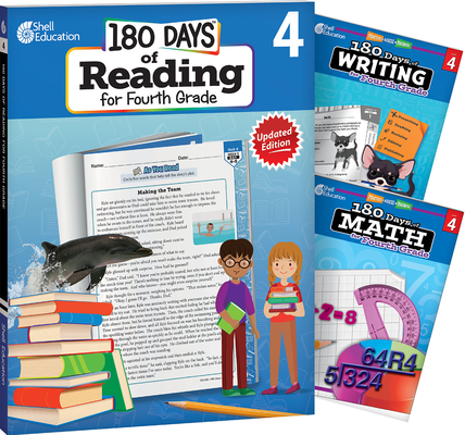 180 Days of Reading, Writing and Math for Fourth Grade 3-Book Set