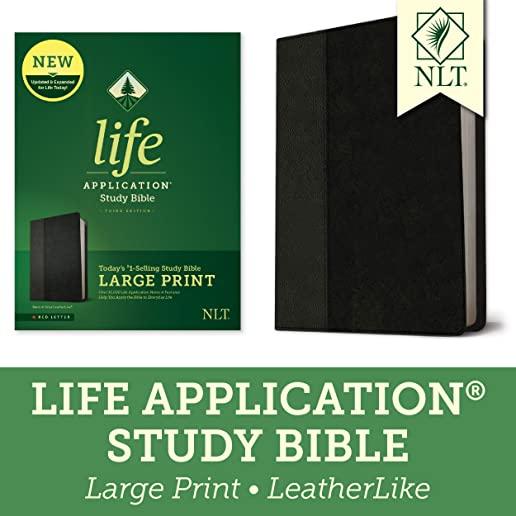 NLT Life Application Study Bible, Third Edition, Large Print (Leatherlike, Black/Onyx)