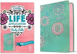 NLT Girls Life Application Study Bible (Leatherlike, Teal/Pink Flowers)