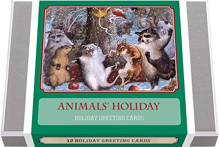 Animals' Holiday - Vintage Holiday Boxed Cards: 12 Holiday Greeting Cards