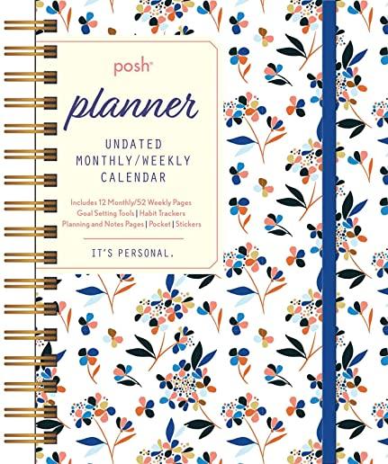 Posh: Planner Undated Monthly/Weekly Calendar: White Tossed Floral