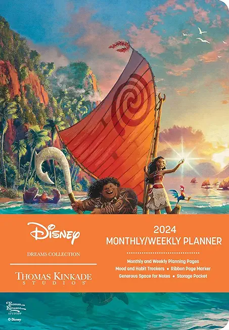 Disney Dreams Collection by Thomas Kinkade Studios 12-Month 2024 Monthly/Weekly: Moana