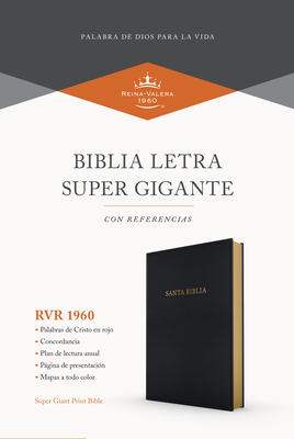 Rvr 1960 Biblia Letra SÃºper Gigante, Negro ImitaciÃ³n Piel