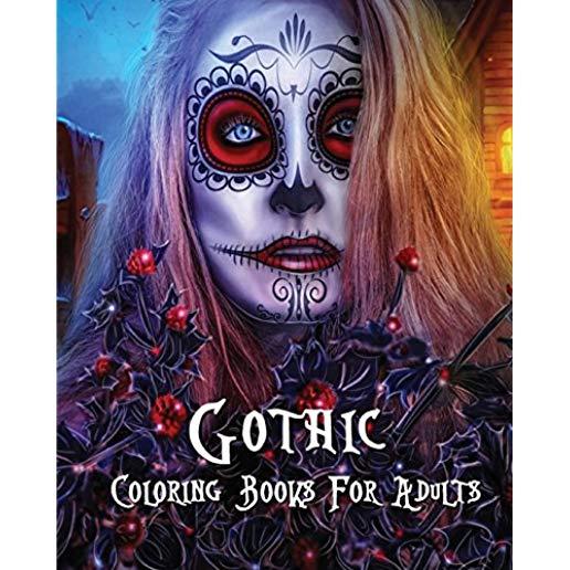 Gothic Coloring Books For Adults: Stress Relieving Gothic art Designs (Dia De Los Muertos)