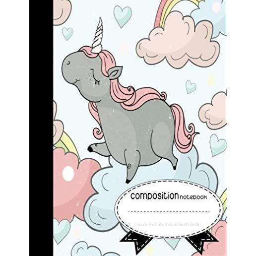 Composition Notebook, 8.5 x 11, 110 pages: Cute Unicorn: (School Notebooks)