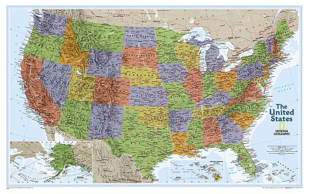National Geographic: United States Explorer Wall Map - Laminated (32 X 20.25 Inches)