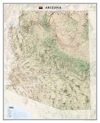 National Geographic: Arizona Wall Map - Laminated (33 X 40.5 Inches)