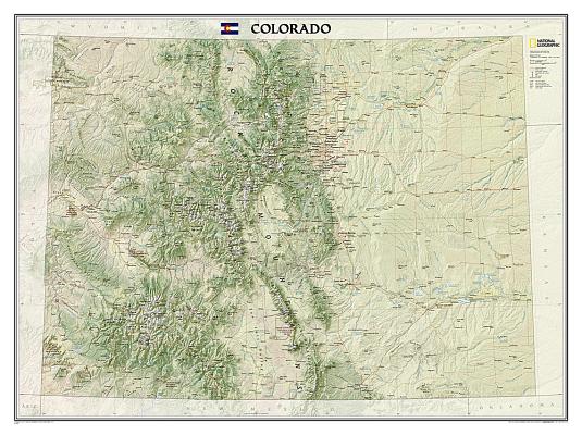 National Geographic: Colorado Wall Map (40.5 X 30.25 Inches)