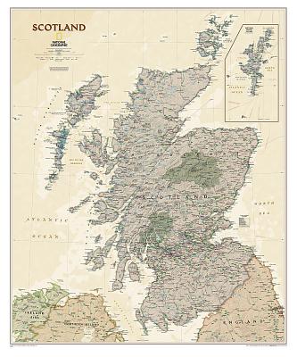 National Geographic: Scotland Executive Wall Map - Laminated (30 X 36 Inches)