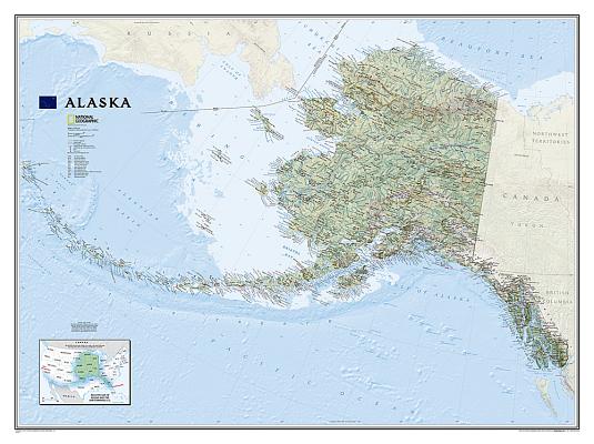 National Geographic: Alaska Wall Map (40.5 X 30.25 Inches)