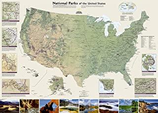 National Geographic: National Parks of the United States Wall Map - Laminated (42 X 30 Inches)