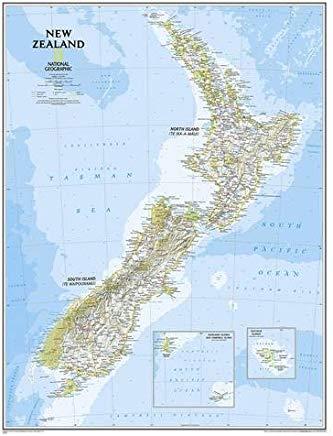 National Geographic: New Zealand Classic Wall Map (23.5 X 30.25 Inches)