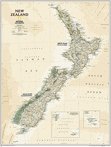 National Geographic: New Zealand Executive Wall Map (23.5 X 30.25 Inches)