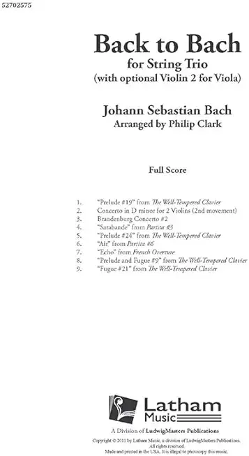 Back to Bach: Conductor Score