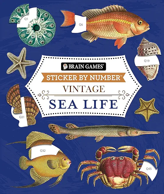 Brain Games - Sticker by Number - Vintage: Sea Life (28 Images to Sticker)